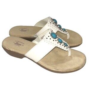 Bass Women's Vintage Trudy Thong Sandals size 7.5 Jewelled Studded Boho